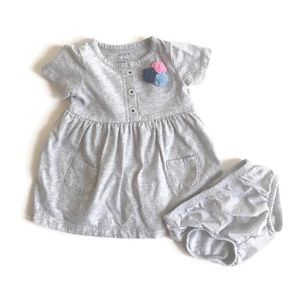 3M Carter’s Baby Girl Gray Dress and Bloomers